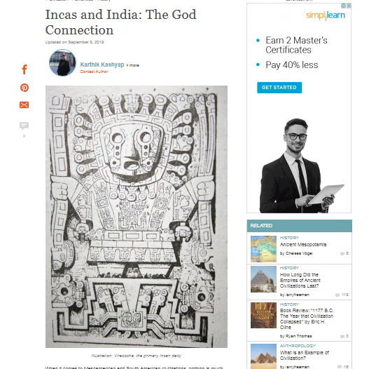 Incas and India: The God Connection