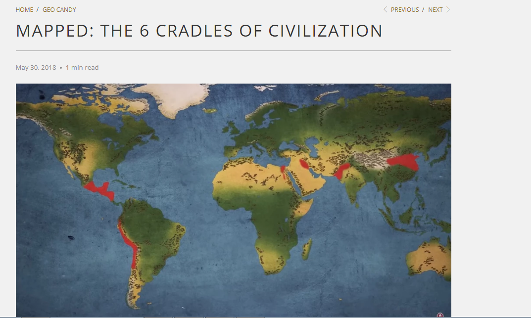 MAPPED: THE 6 CRADLES OF CIVILIZATION