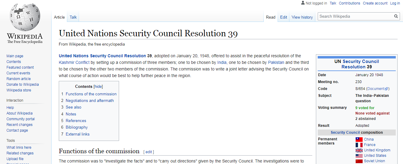 United Nations Security Council Resolution 39